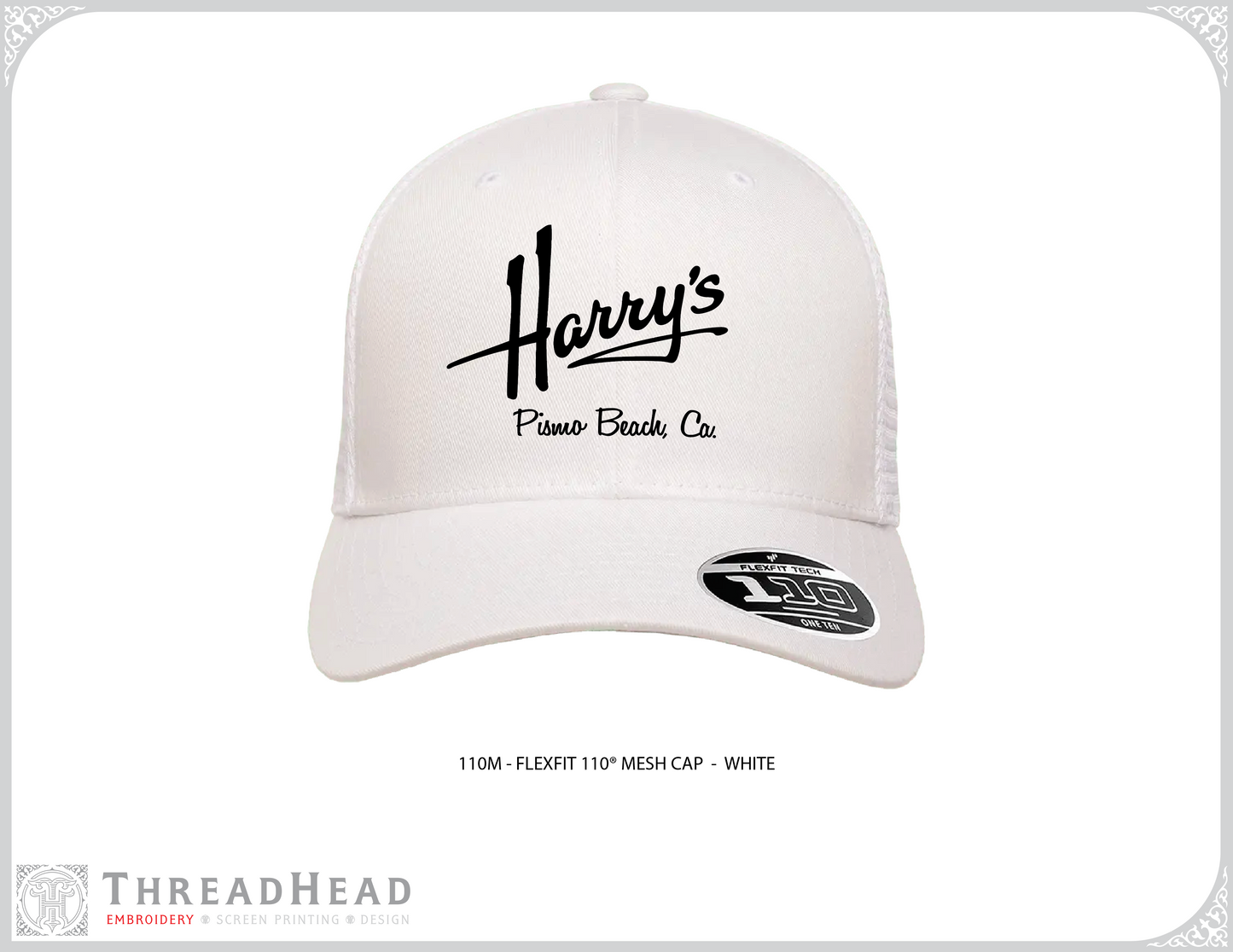 Black & White Flexfit Hat (Rounded)