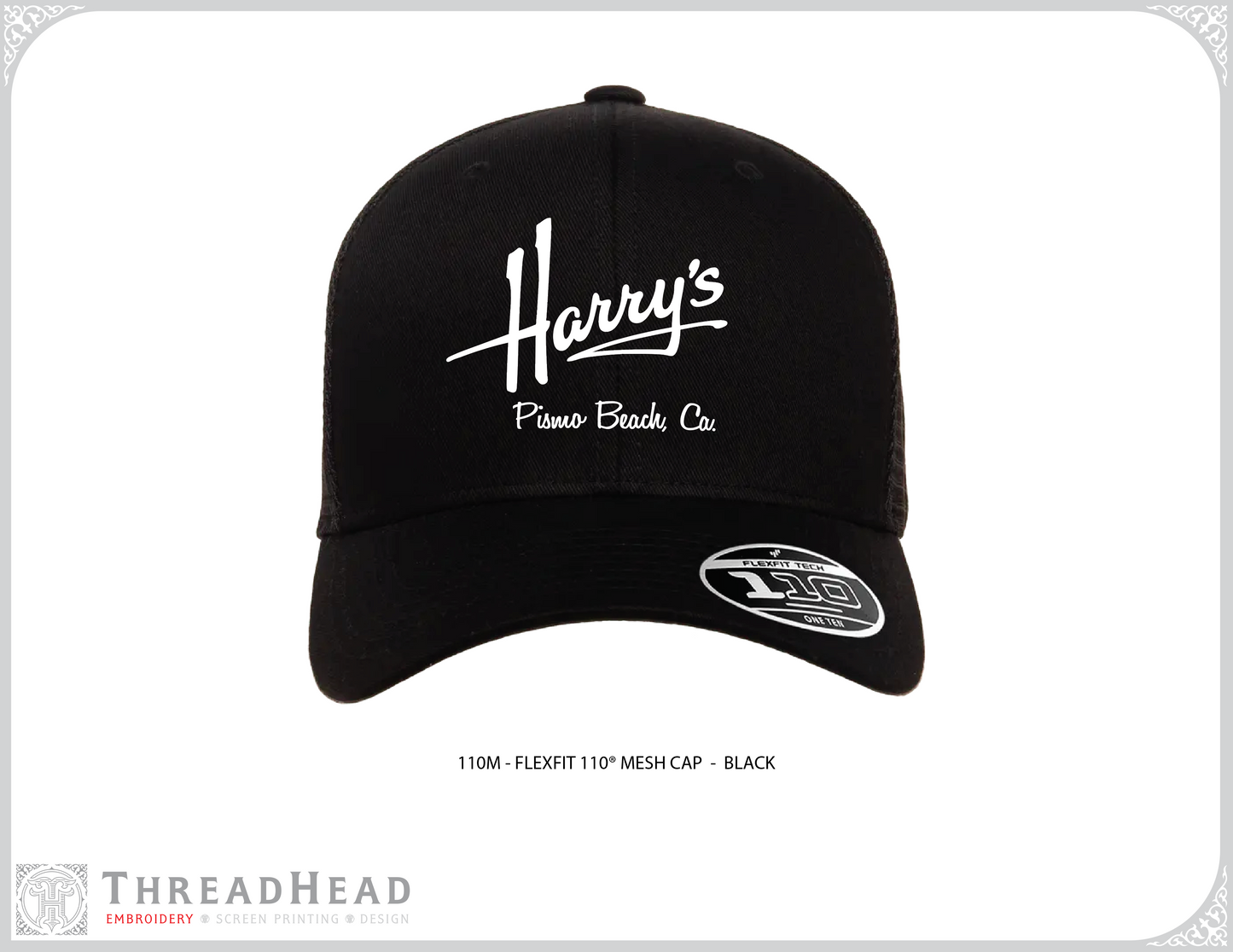 Black & White Flexfit Hat (Rounded)